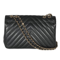 Chanel Black Chevron Quilted Medium Statement Flap Bag