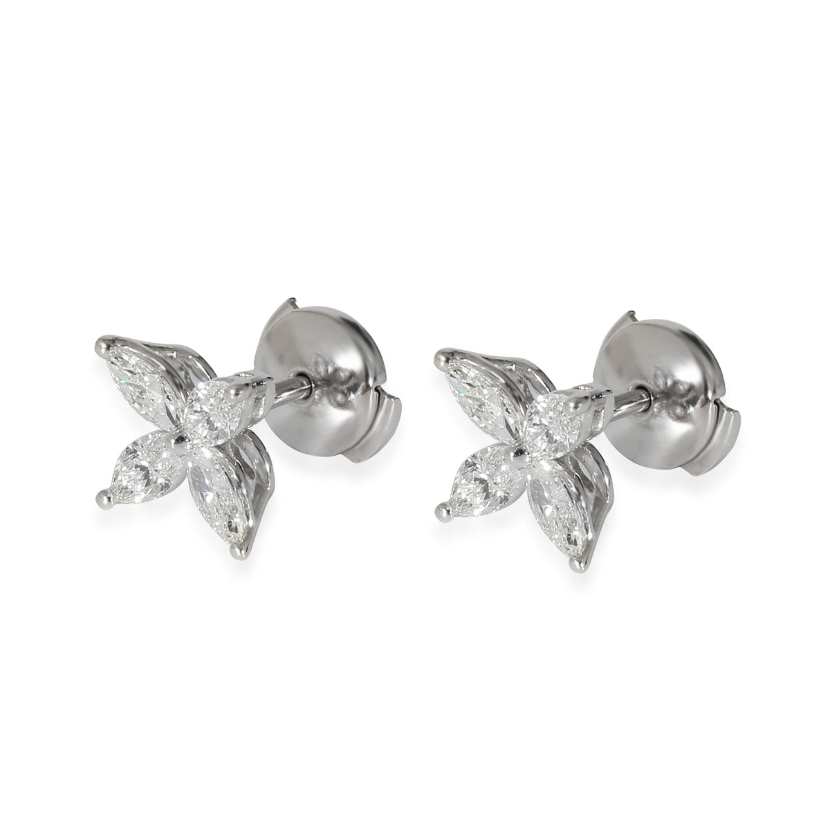 Tiffany & Co. Victoria Stud Earrings in Platinum 0.92 CTW