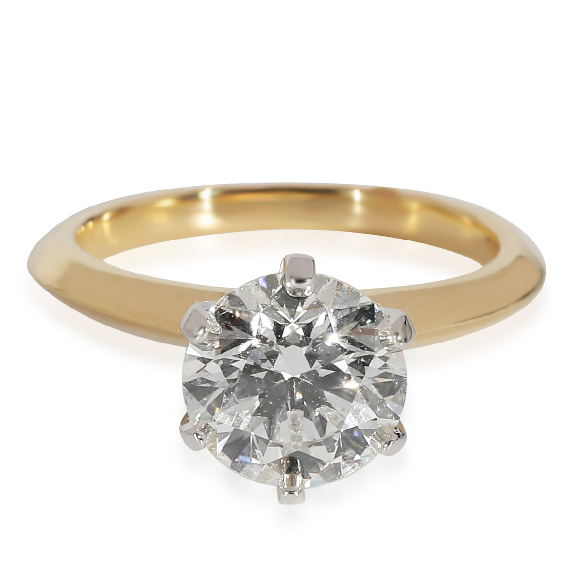 Tiffany & Co. Solitaire Diamond Engagement Ring in 18K Yellow Gold/Plat, 1.69ct