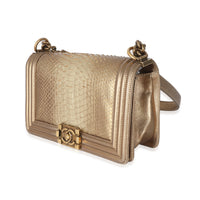 Chanel Gold Metallic Python Old Medium Boy Bag