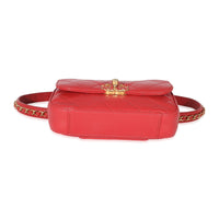 Chanel Quilted Lambskin Red Infinity Waist Belt Bag