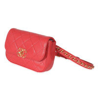 Chanel Quilted Lambskin Red Infinity Waist Belt Bag