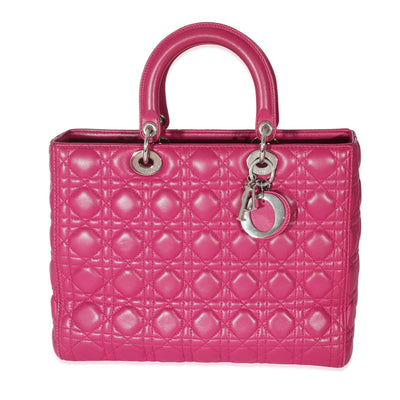 Christian Dior Pink Cannage Lambskin Large Lady Dior