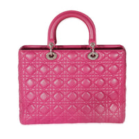 Christian Dior Pink Cannage Lambskin Large Lady Dior