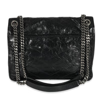 Saint Laurent Black Crinkled Calfskin Matelasse Medium Niki