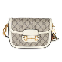 Gucci White Beige GG Canvas Mini Horsebit 1955