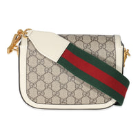 Gucci White Beige GG Canvas Mini Horsebit 1955