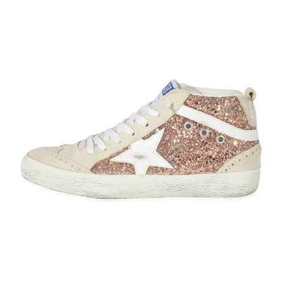 Golden Goose Suede Rose Gold Glitter Mid Star 36