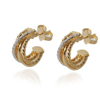 David Yurman Crossover Diamond Earrings in 18K Yellow Gold 0.34 CTW