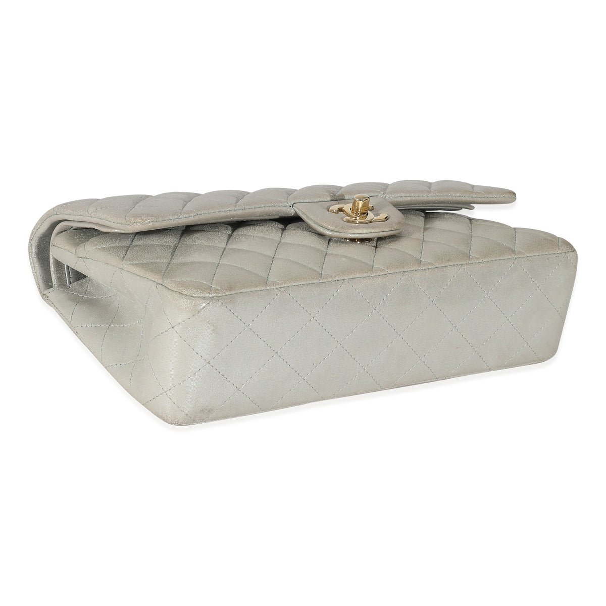 Chanel Silver Quilted Nubuck Medium Classic Double Flap Bag, myGemma, DE