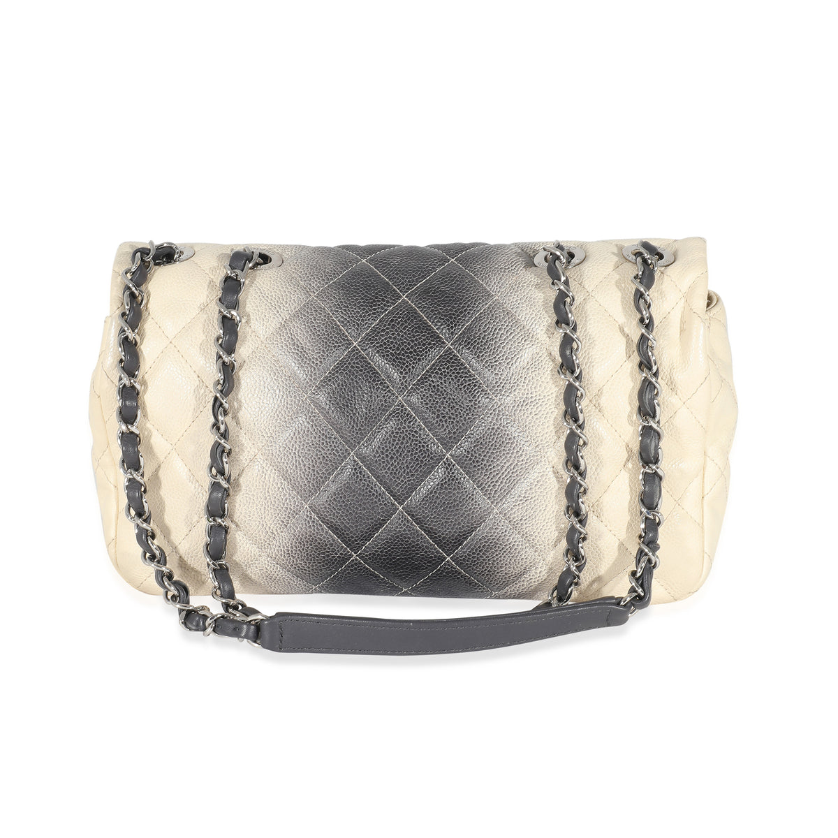 Chanel Ombré Cream Quilted Caviar Medium Single Flap Bag