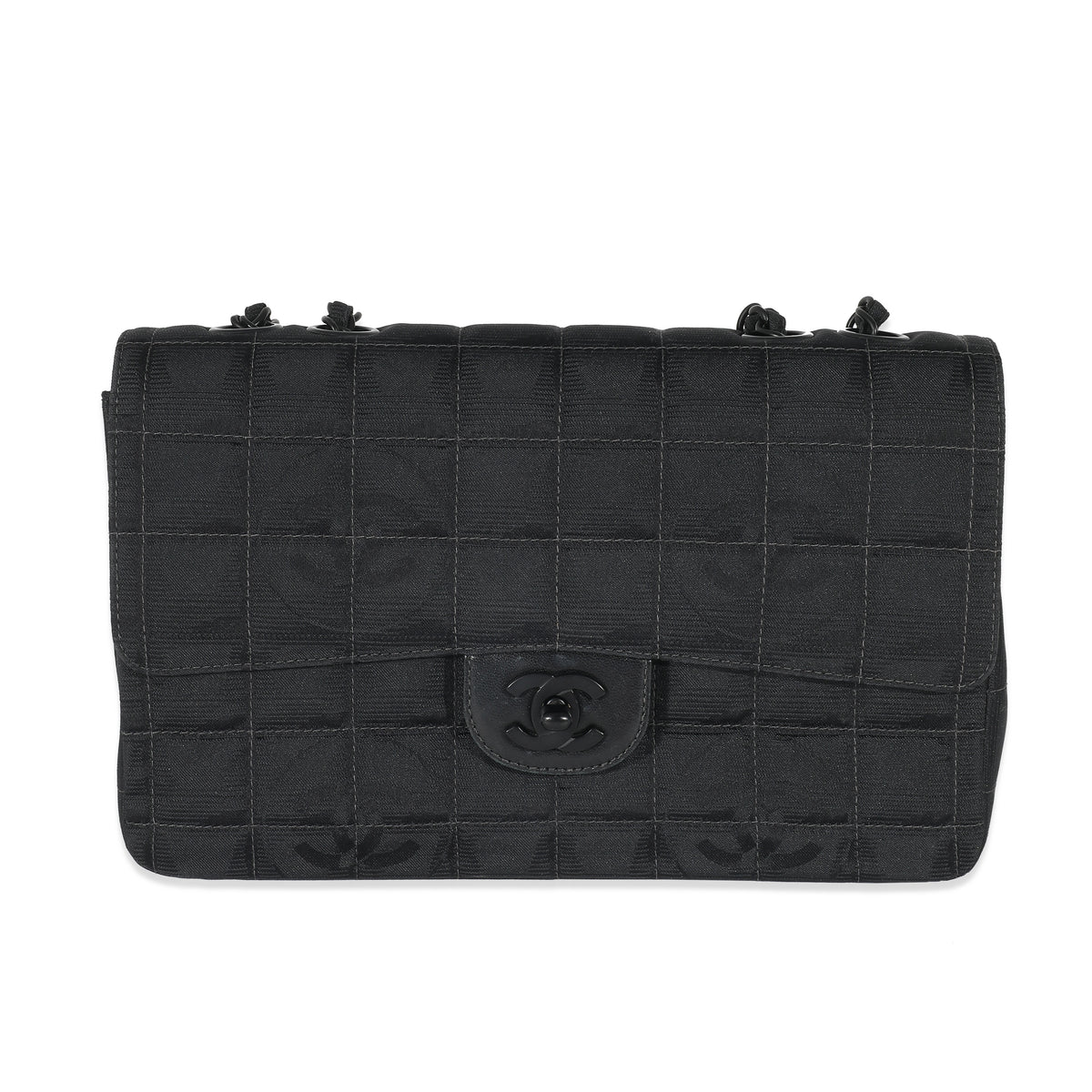 Chanel Black Nylon Travel Line Medium Classic Flap Bag