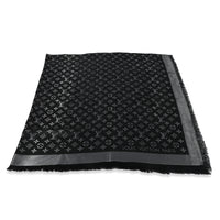 Louis Vuitton Black Silk Blend Monogram Shine Shawl