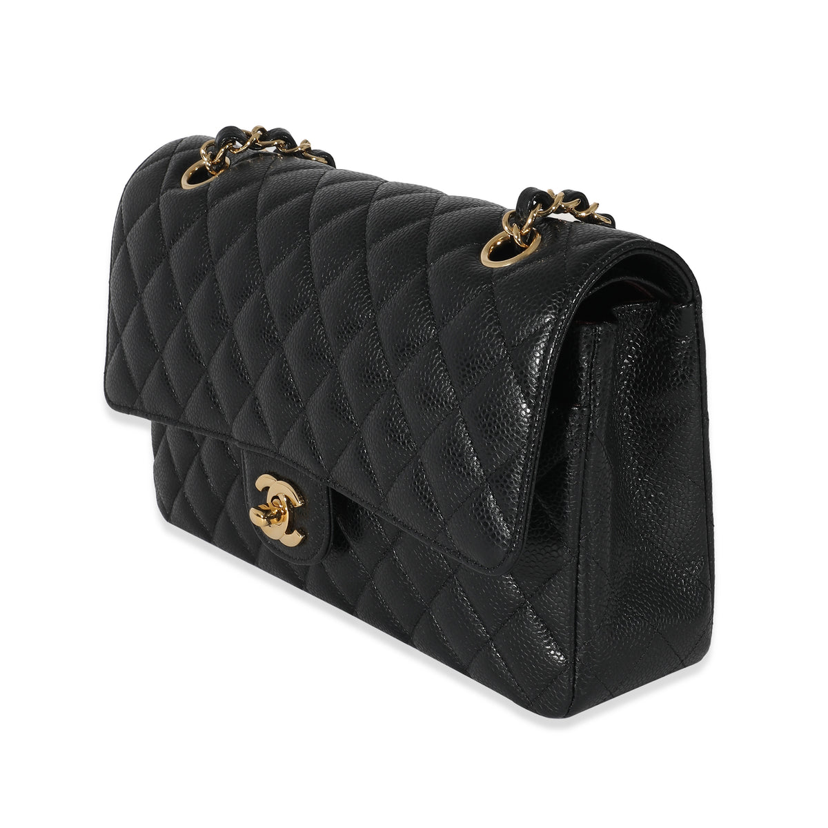 Chanel Black Quilted Caviar Medium Classic Double Flap Bag, myGemma