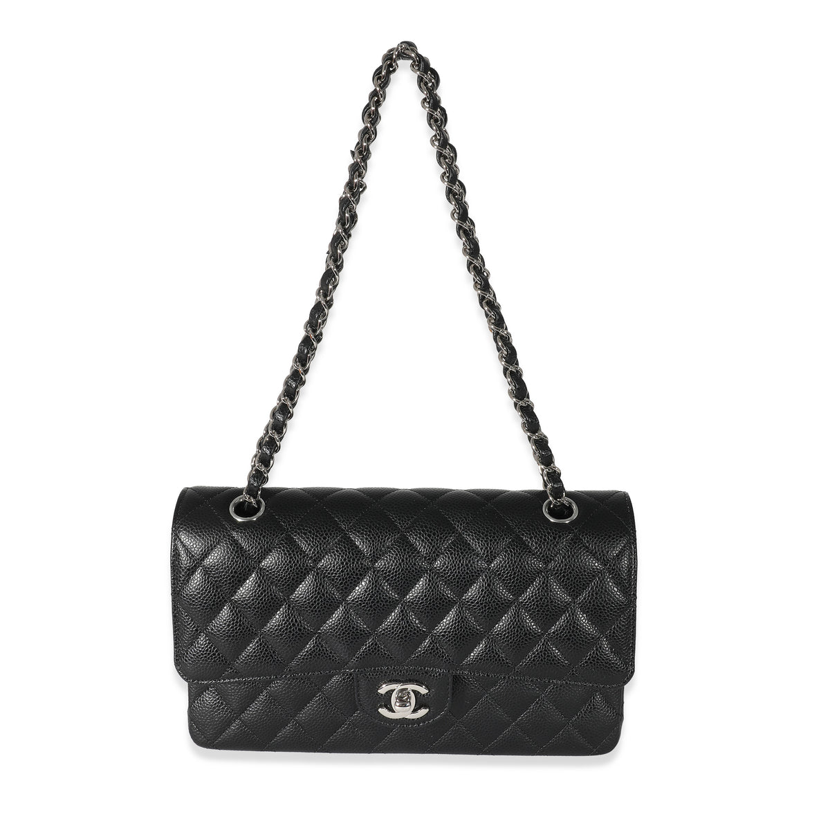 Chanel Black Quilted Caviar Medium Classic Double Flap Bag