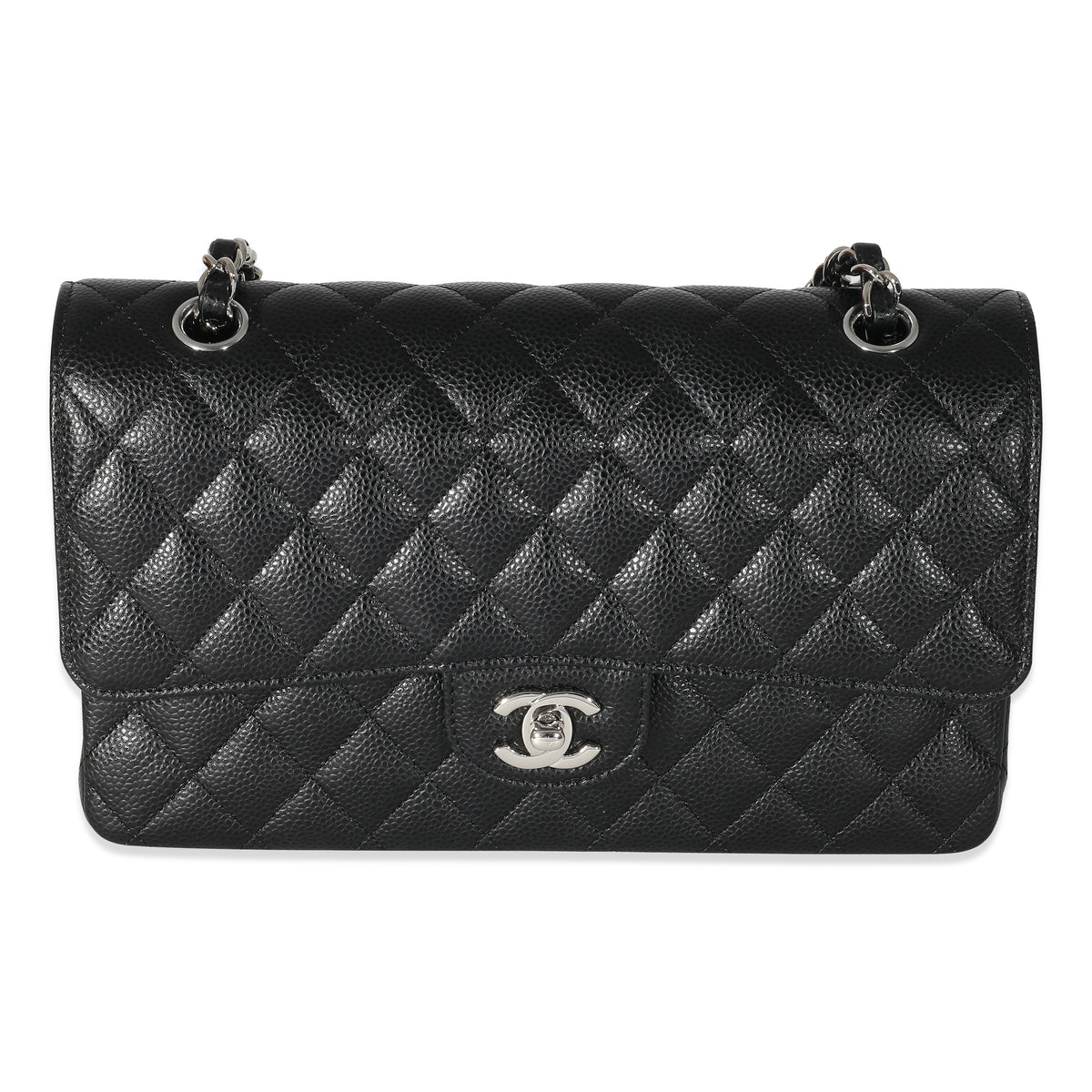 Chanel Black Quilted Caviar Medium Classic Double Flap Bag