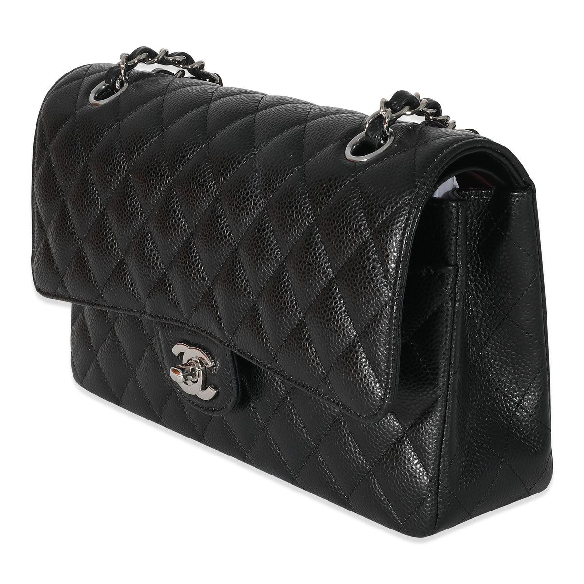 Chanel Black Quilted Caviar Medium Classic Double Flap Bag