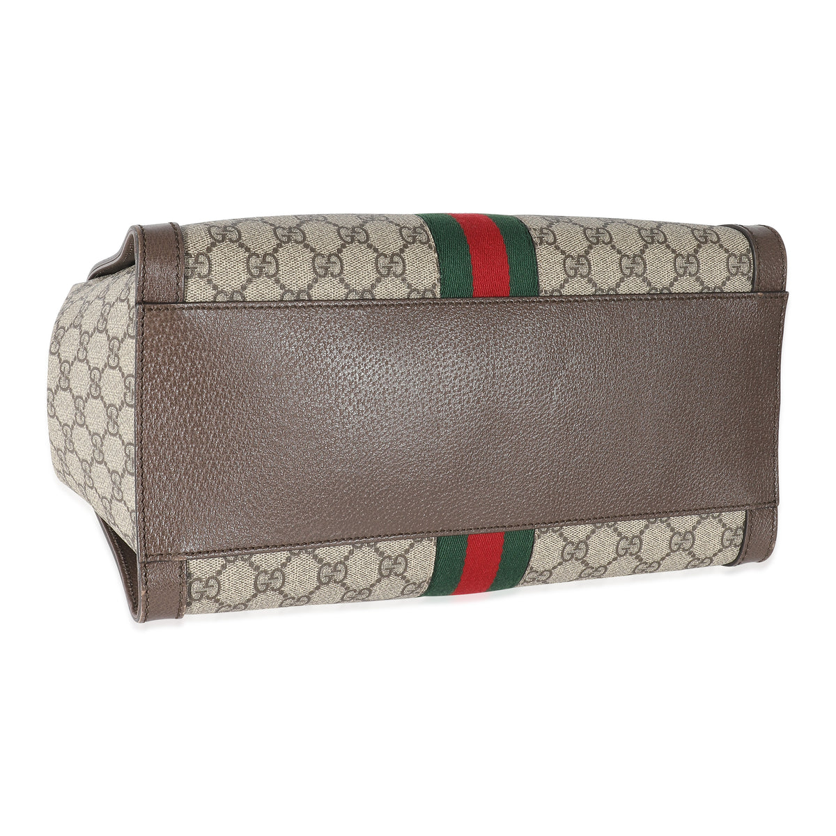 Gucci Beige GG Canvas Ophidia Medium Top Handle Bag