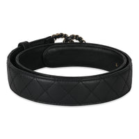 Chanel B22 Black Quilted Calfskin CC Chain Belt 90/36