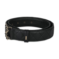 Chanel B22 Black Quilted Calfskin CC Chain Belt 90/36