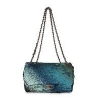 Chanel Blue Ombré Sequin Medium Classic Single Flap Bag