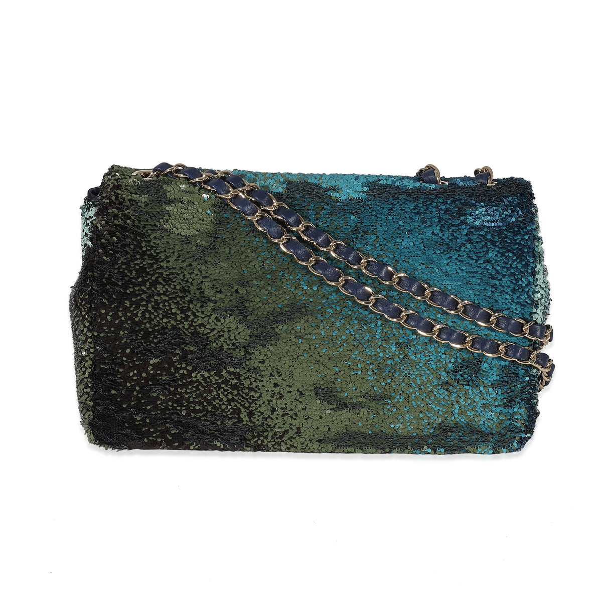 Chanel Blue Ombré Sequin Medium Classic Single Flap Bag