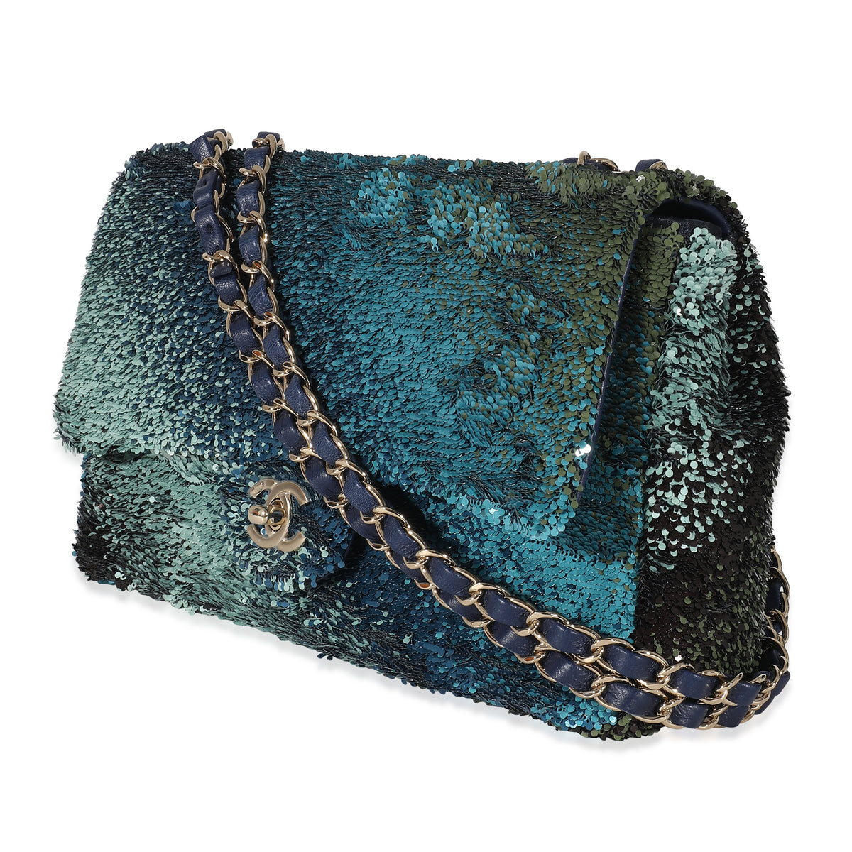 Chanel Blue Ombré Sequin Medium Classic Single Flap Bag, myGemma, DE