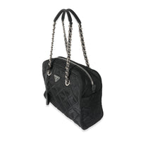 Prada Black Quilted Nylon Tessuto Impuntu Shoulder Bag