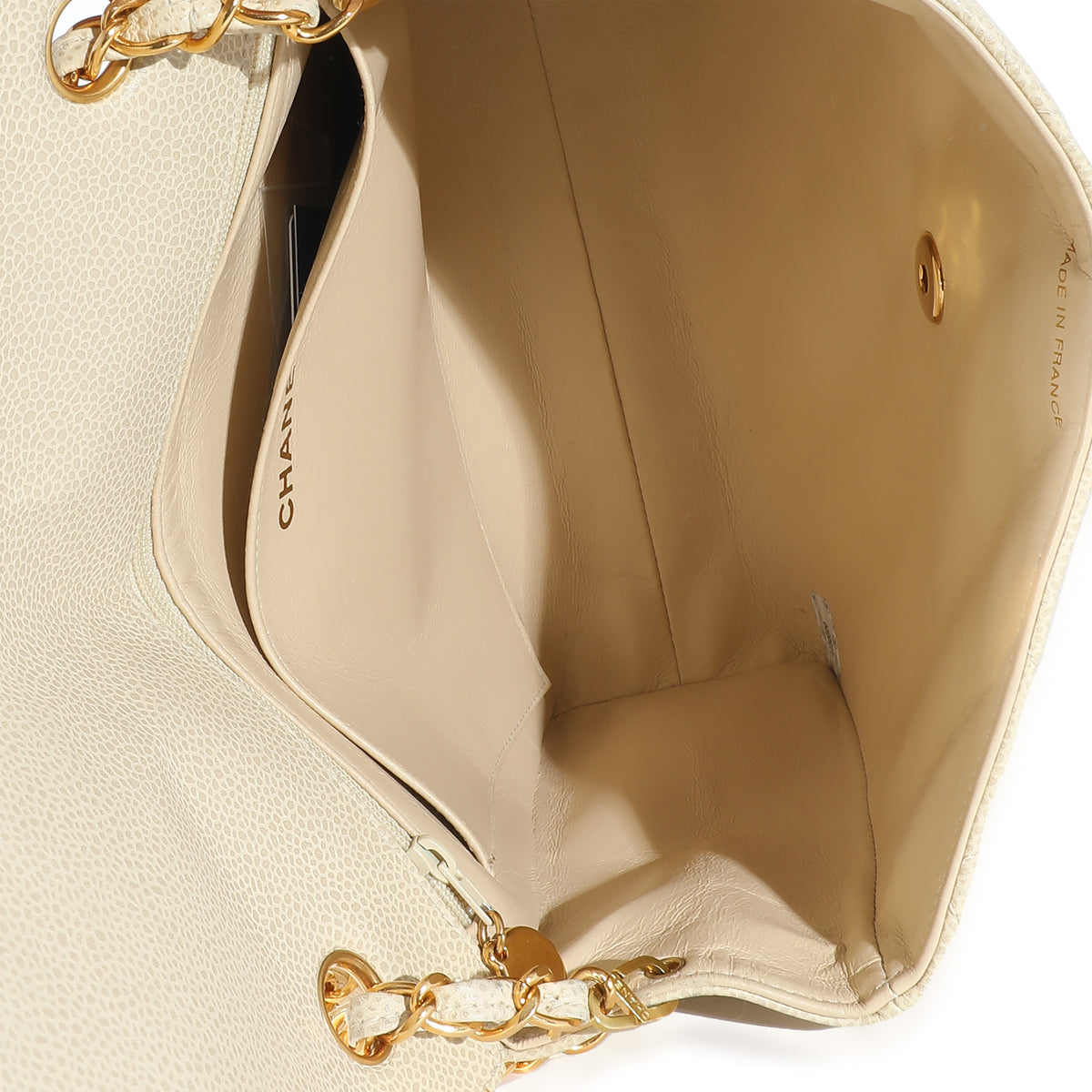 Chanel Beige Quilted Caviar Chain Flap Bag, myGemma, CH