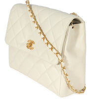 Chanel Beige Quilted Caviar Chain Flap Bag