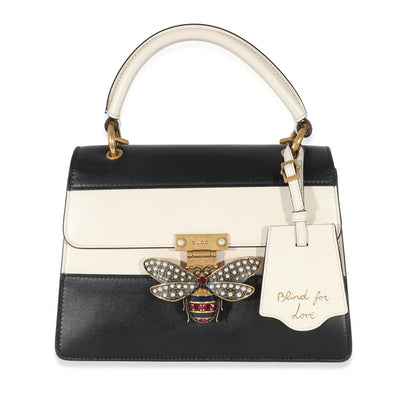 Gucci Mystic White Black Calfskin Small Queen Margaret Top Handle