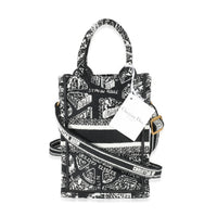 Christian Dior Black Plan De Paris Canvas Mini Dior Book Tote Phone Bag