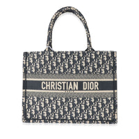 Christian Dior Ecru Blue Oblique Medium Book Tote