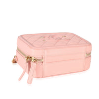 Chanel Pink Quilted Caviar CC Mini Filigree Vanity Case