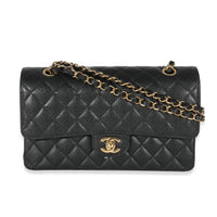 Chanel Black Quilted Caviar Medium Classic Double Flap Bag