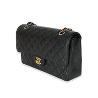 Chanel Black Quilted Caviar Medium Classic Double Flap Bag