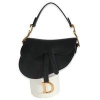 Christian Dior Black Grained Calfskin Mini Saddle Bag