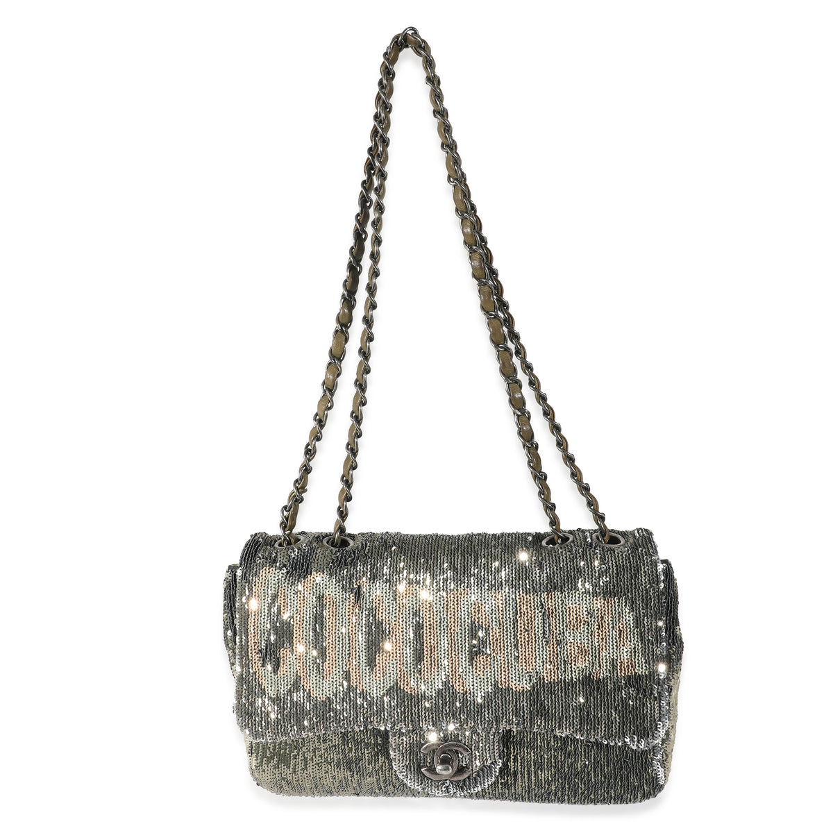 Chanel Green Sequin Coco Cuba Medium Flap Bag