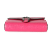 Gucci Pink Dollar Calfskin Crystal Mini Dionysus Chain Wallet