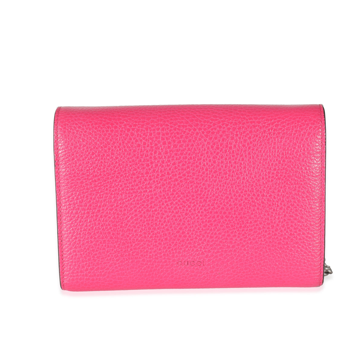 Gucci Pink Dollar Calfskin Crystal Mini Dionysus Chain Wallet