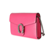 Gucci Pink Dollar Calfskin Crystal Mini Dionysus Chain Wallet