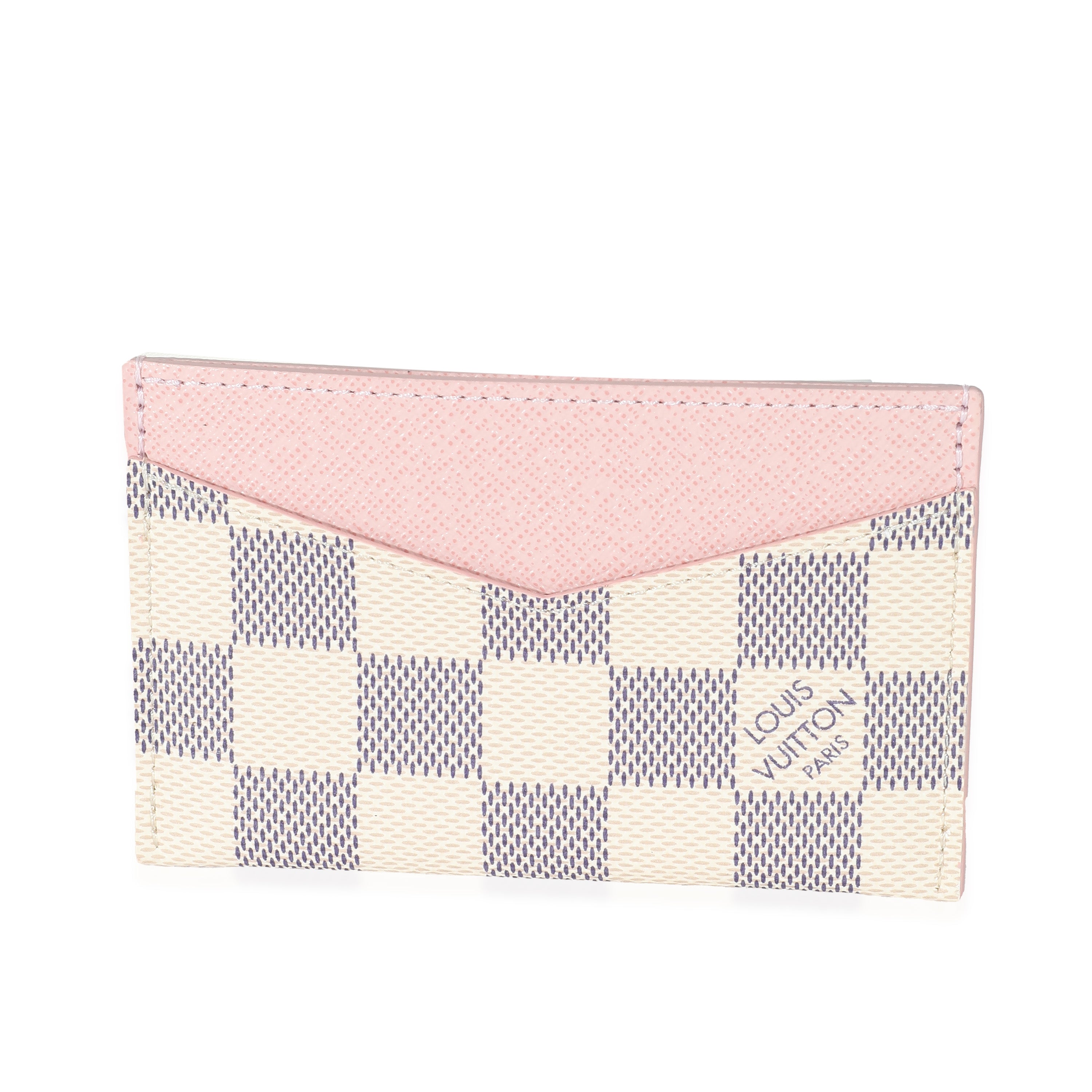 Louis Vuitton Rose Ballerine Damier Azur Canvas Daily Card Holder