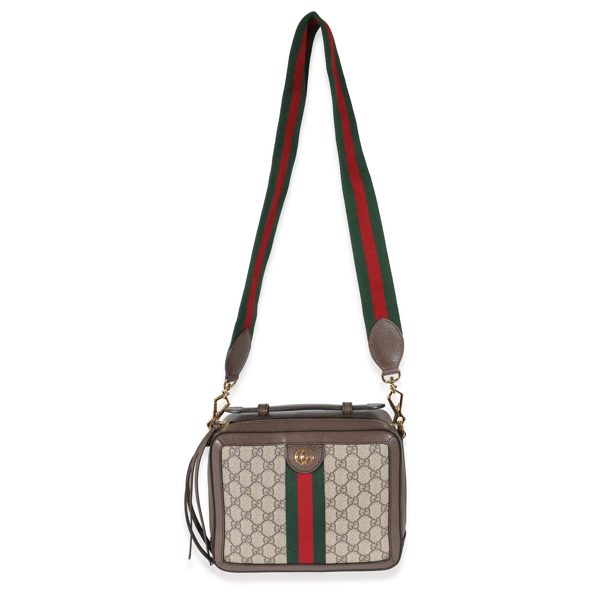 Gucci Brown GG Supreme Monogram Coated Canvas Web Mini Ophidia