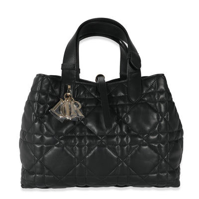 Christian Dior Black Calfskin Macrocannage Medium Toujours