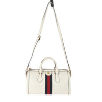 Gucci Mystic White Textured Calfskin Ophidia Medium Boston Bag