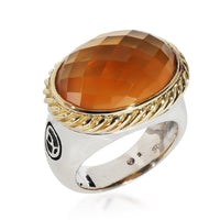 David Yurman Citrine Ring in Sterling Silver & 18K Yellow Gold