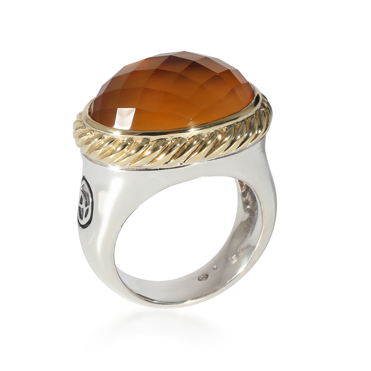 David Yurman Citrine Ring in Sterling Silver & 18K Yellow Gold