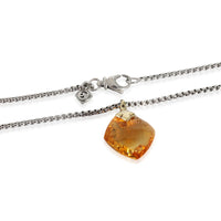 David Yurman Capri Citrine Pendant & Box Chain 18K Yellow Gold/Sterling Silver