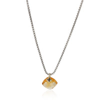 David Yurman Capri Citrine Pendant & Box Chain 18K Yellow Gold/Sterling Silver