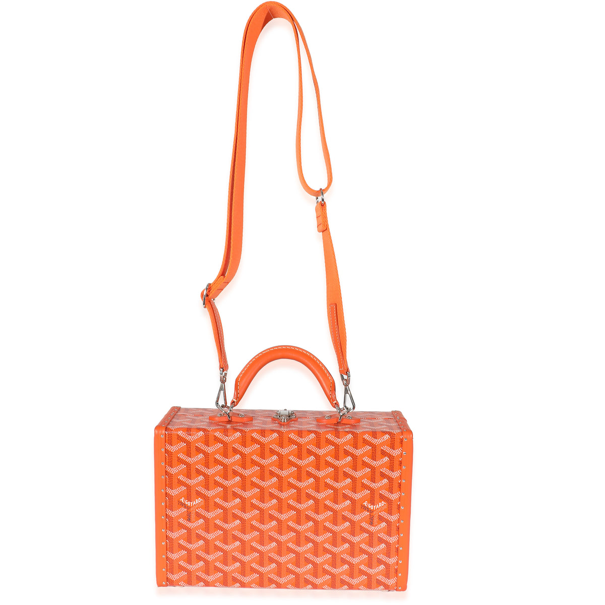 Goyard Orange Goyardine Canvas Grand Hotel Trunk PM